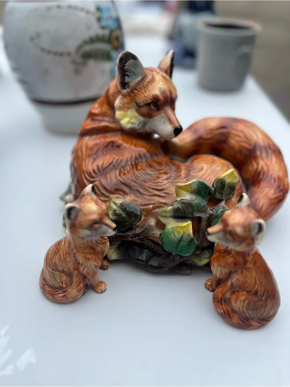 Fox Family Porcelain Salt and Pepper shakers